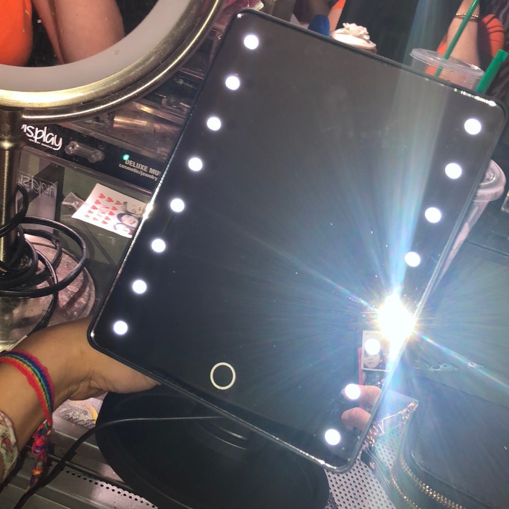black vanity mirror